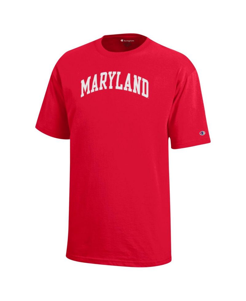 Big Boys and Girls Red Maryland Terrapins Team Arch T-Shirt