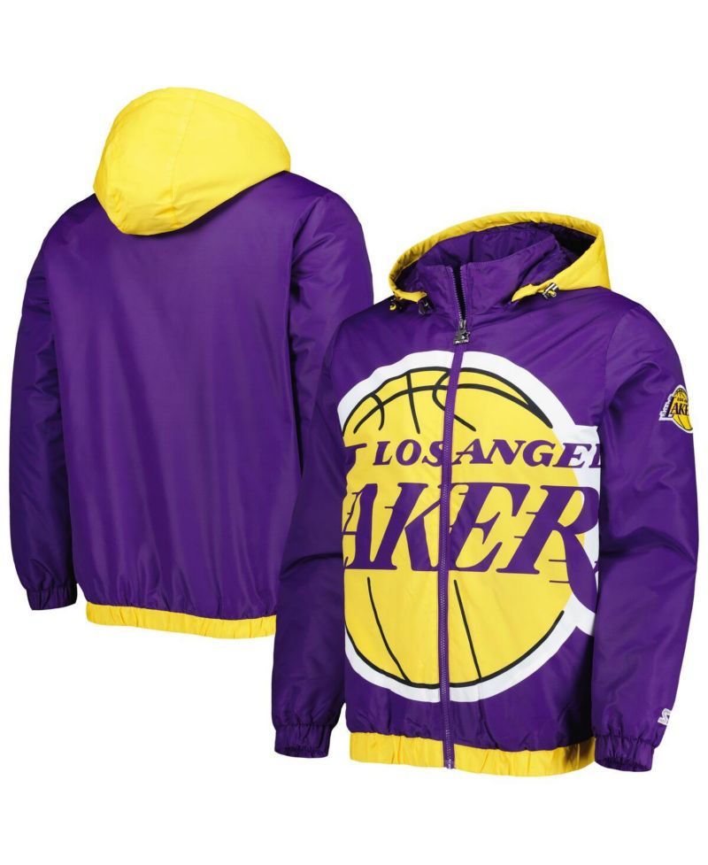 Men's Purple Los Angeles Lakers The Triple Double Full-Zip Hoodie Jacket