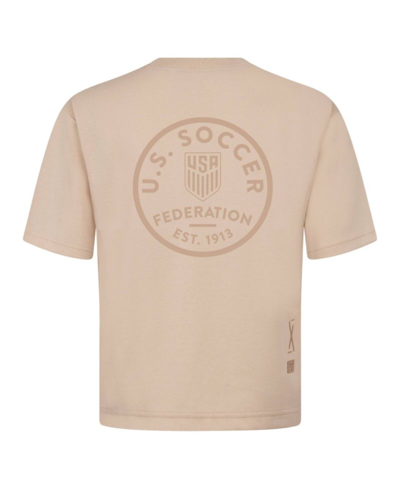 Men's Khaki USMNT Luxe Signature Knit Transit Tonal T-Shirt