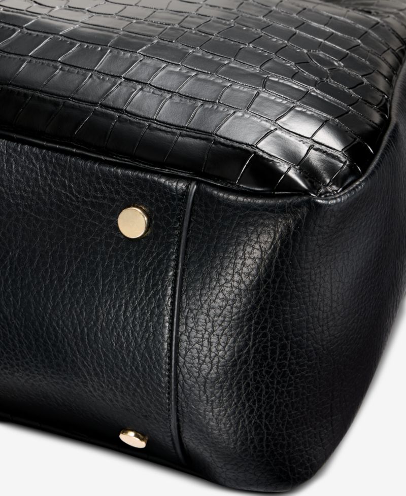 Salee Croco-Embossed Shoulder Bag