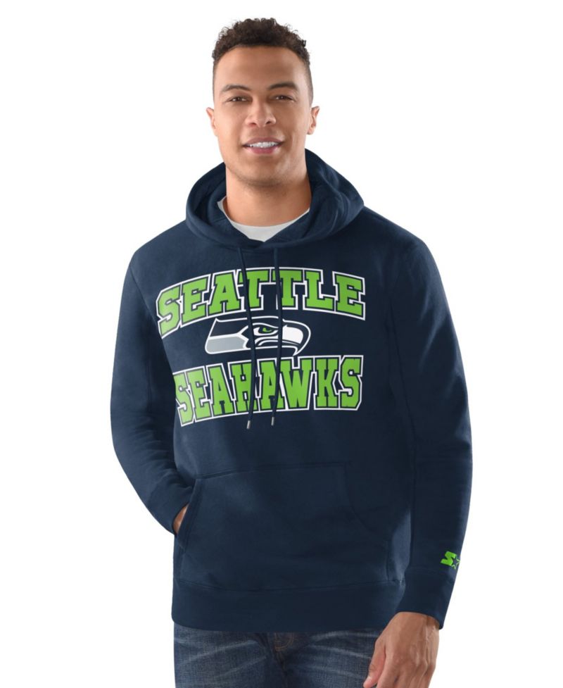 Men's College Navy Seattle Seahawks Hoodie and Cuffed Knit Hat Combo Pack