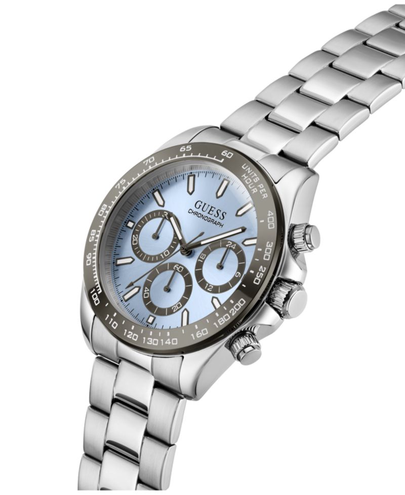 Men's Silver-Tone Chronograph Watch, 42mm