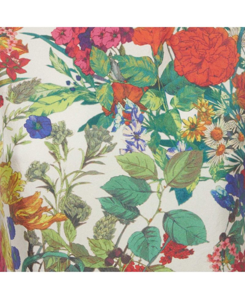 Women's Floral Print Silk and Jersey T-Shirt
