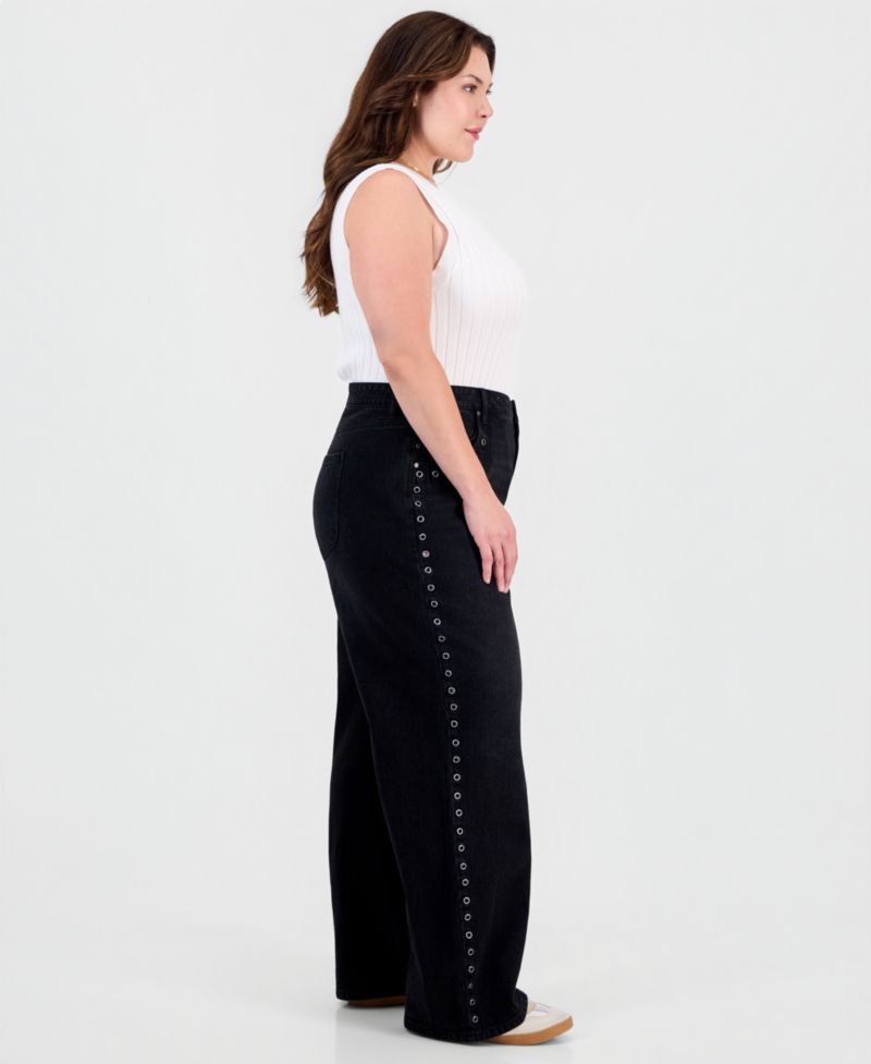 Trendy Plus Size Wide-Leg Jeans