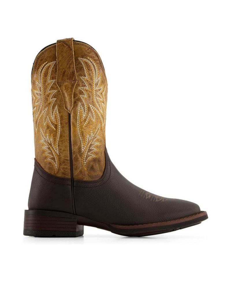 Men's Leather Cowboy Boots Bicolor