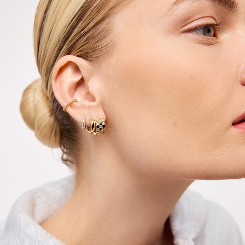 Suzanne Pav&eacute; Cubic Zirconia Huggie Hoop Earrings