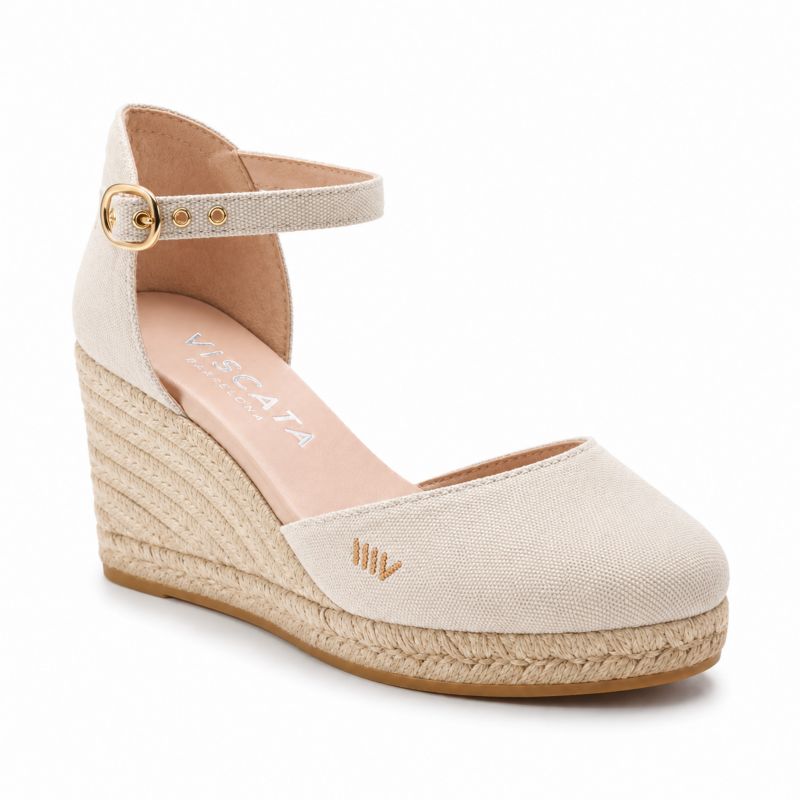 Women's Estartit Canvas Espadrille Wedges Ankle Strap