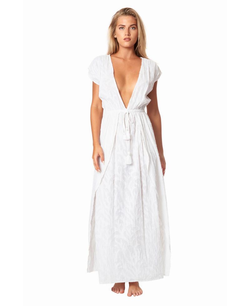 Women's Eyelet High Low Cover Up