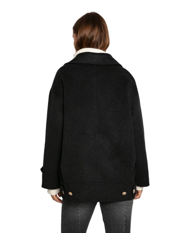 Women's Right and Forward Double Breasted Wool Blend Pea Coat