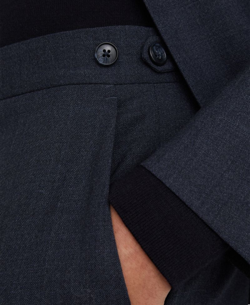 Men's Fiber Wool Textured Tailored-Fit Pants