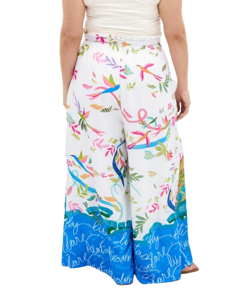 Women's Plus Size Free Spirit Print Wide Leg Pant