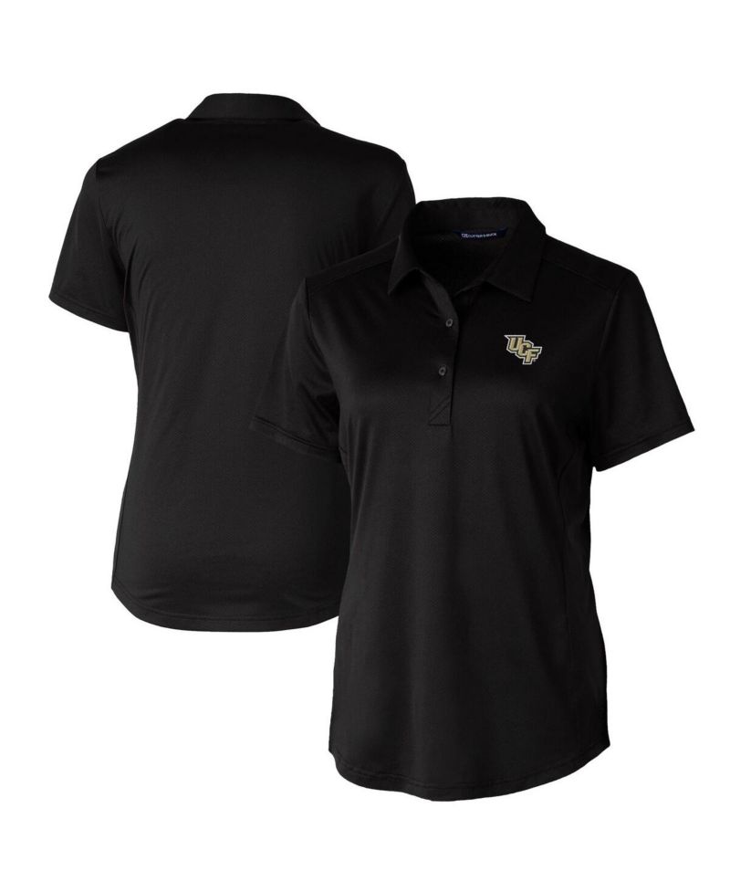 Women's Black UCF Knights Prospect Textured Stretch Polo Top
