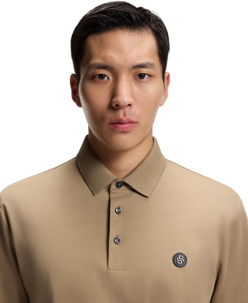 Men's Mercerized-Cotton Double B Monogram Polo Shirt