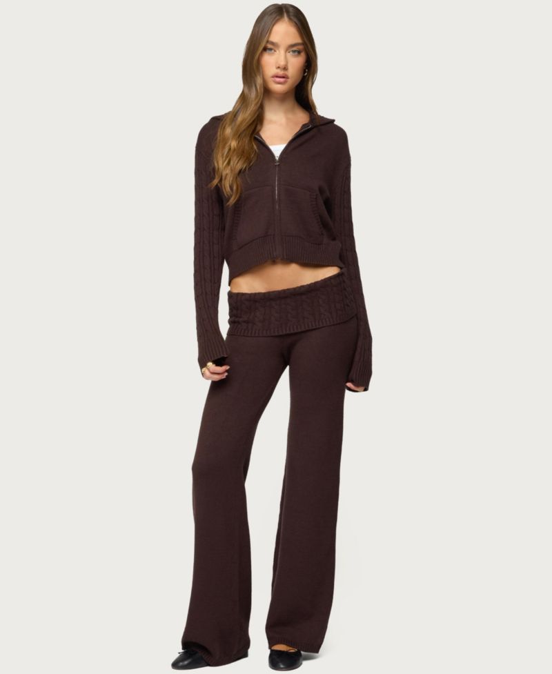 Women's Lula Cable Knit Foldover Pants