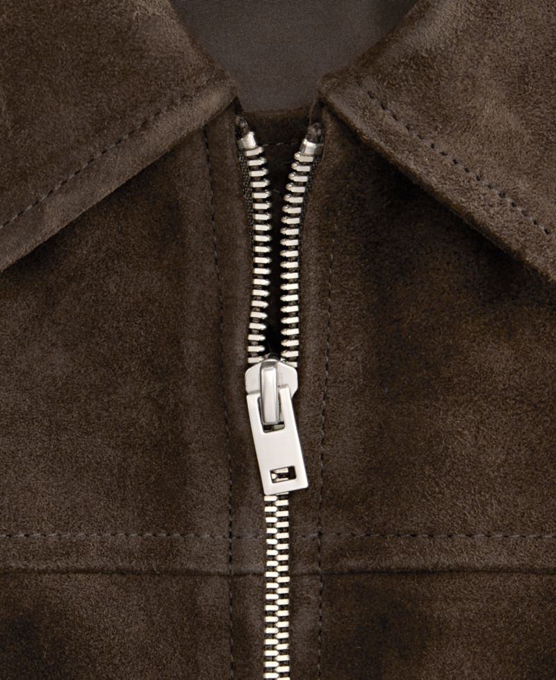 Men's Zip Front Suede Jacket, Macy's Exclusive