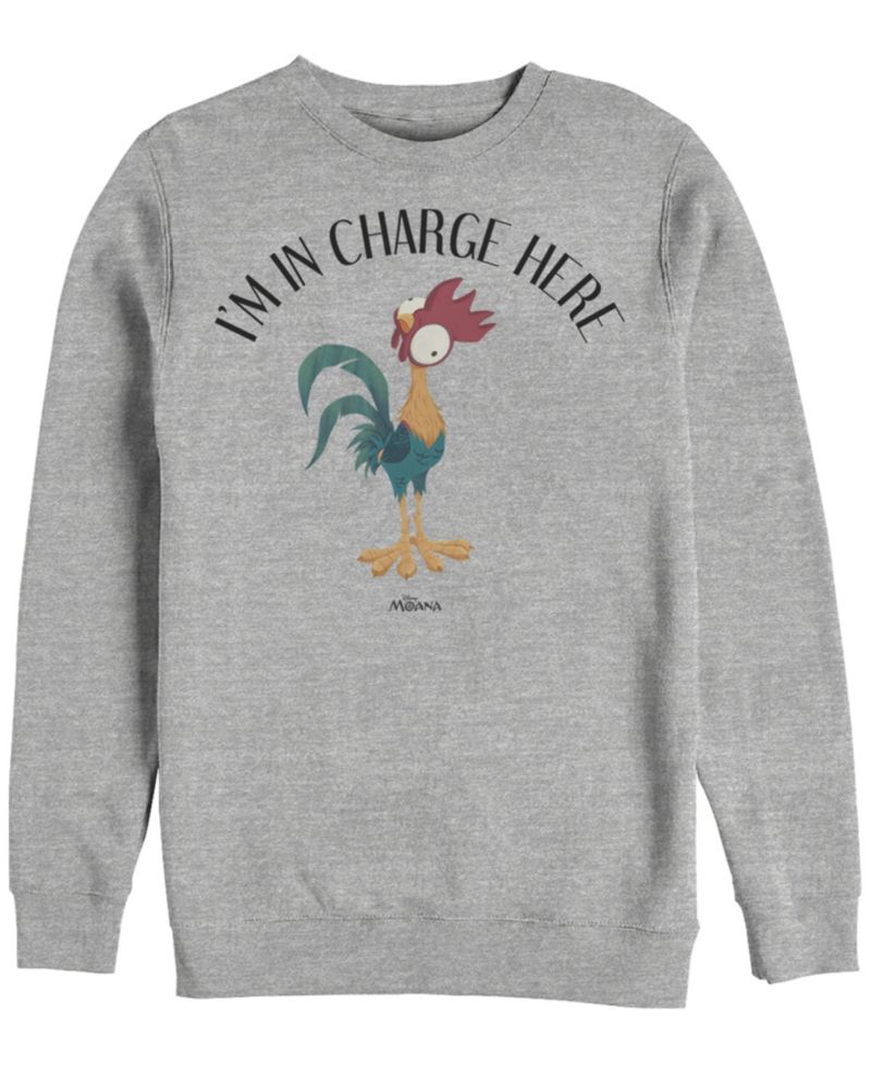 Disney Men's Moana Hei Hei I'm in Charge Here, Crewneck Fleece