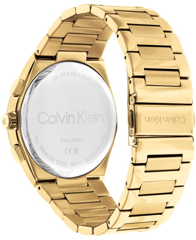 Men's Distinguish Skeleton Gold-Tone Stainless Steel Bracelet Watch 44mm