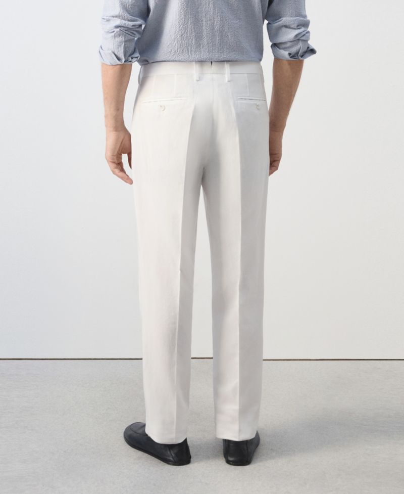 Men's Slim-Fit Lyocell-Linen-Blend Suit Pants