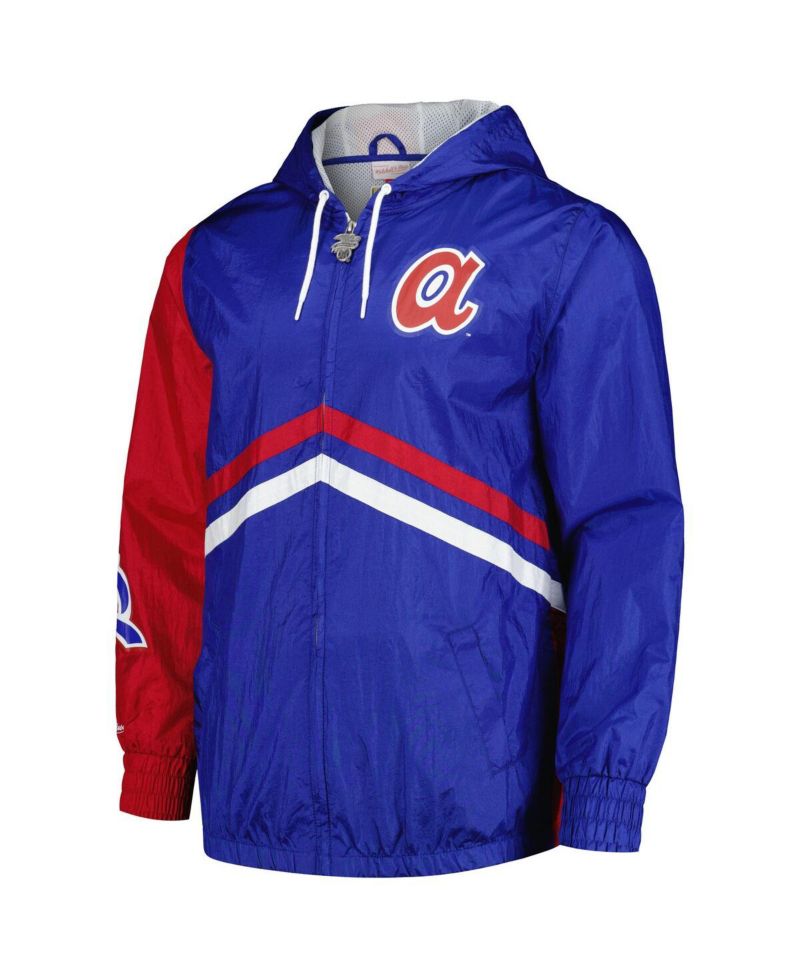 Men's Royal Atlanta Braves Undeniable Full-Zip Hoodie Windbreaker Jacket