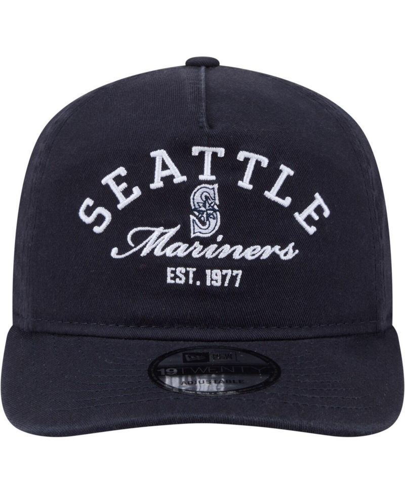 Men's Navy Seattle Mariners Stacked 19TWENTY Adjustable Hat
