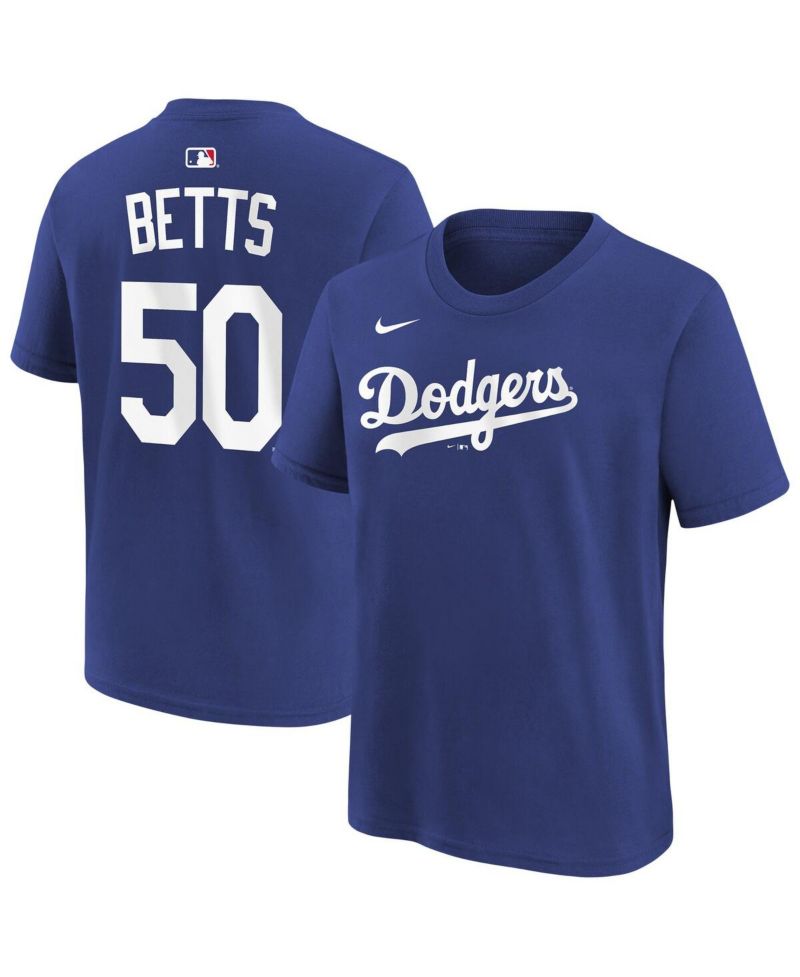 Big Boys and Girls Mookie Betts Royal Los Angeles Dodgers Name & Number T-Shirt