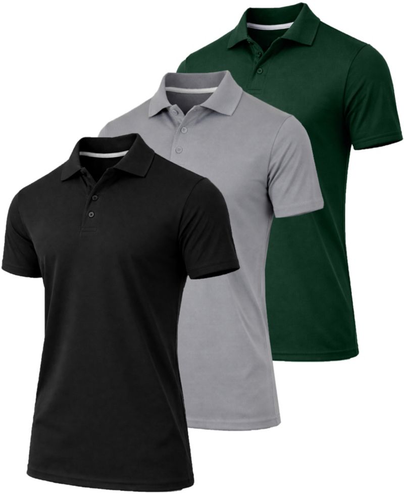 Men's Jump Start Short-Sleeve Regular-Fit Polo Shirt, 3-Pack