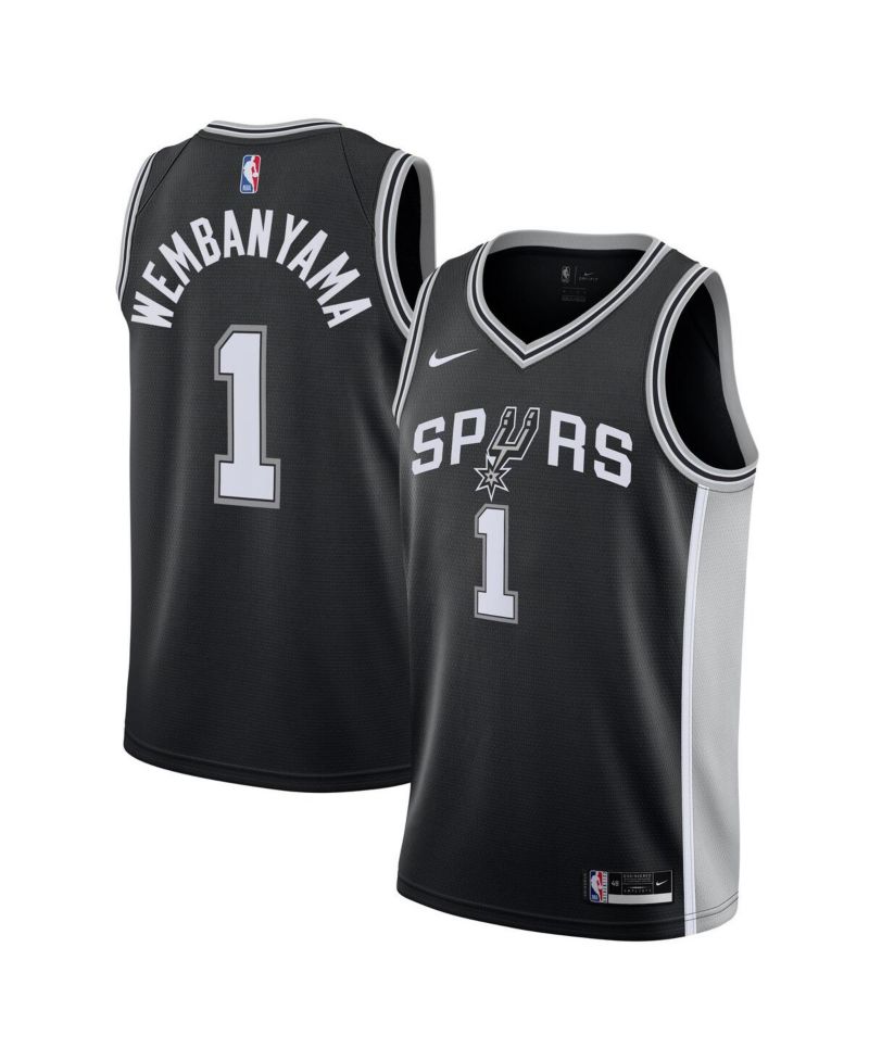 Big Boys Victor Wembanyama Black San Antonio Spurs Swingman Jersey - Icon Edition