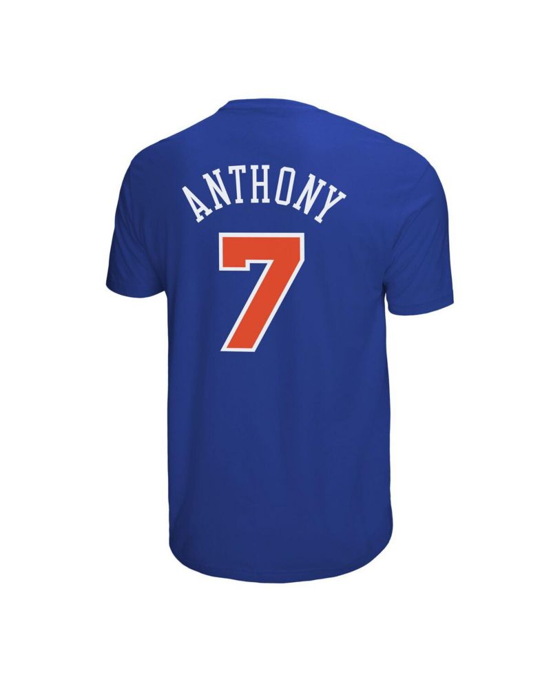 Men's Carmelo Anthony Royal New York Knicks Hardwood Classics Retro Name & Number T-Shirt