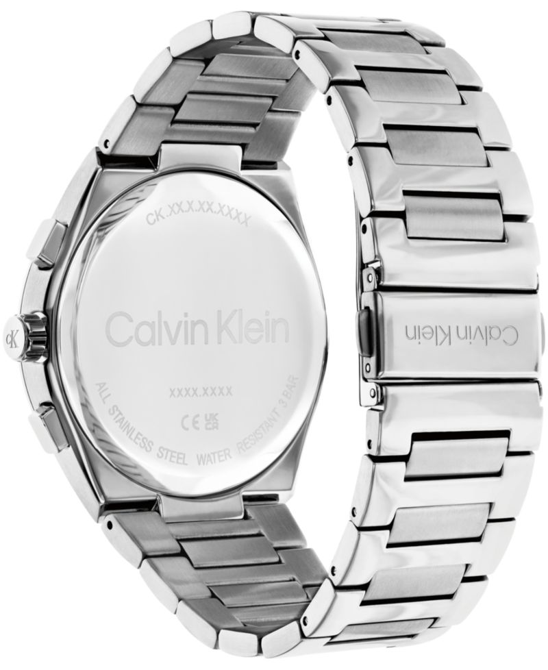 Men's Distinguish Skeleton Silver-Tone Stainless Steel Bracelet Watch 44mm