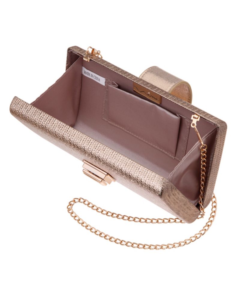 Embossed Woven Presley Minaudiere Small Clutch Handbag