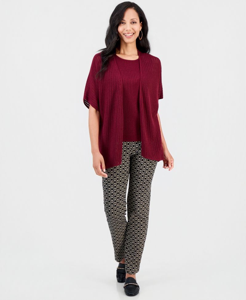 Women's Sparkle Pointelle Sweater Tank Top