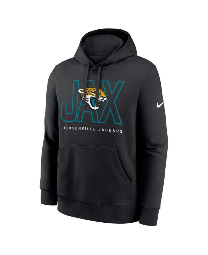 Men's Black Jacksonville Jaguars Busted Play Club Fleece Pullover Hoodie