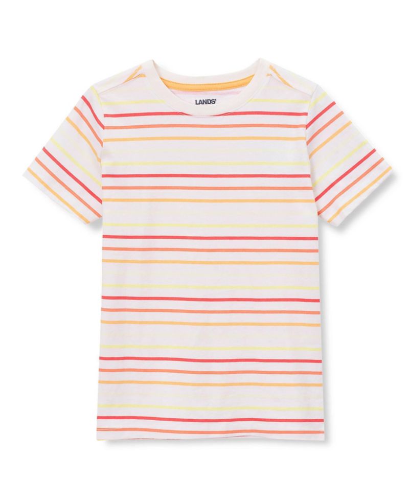 Little And Big Boys Short Sleeve Stripe Crewneck T-Shirt