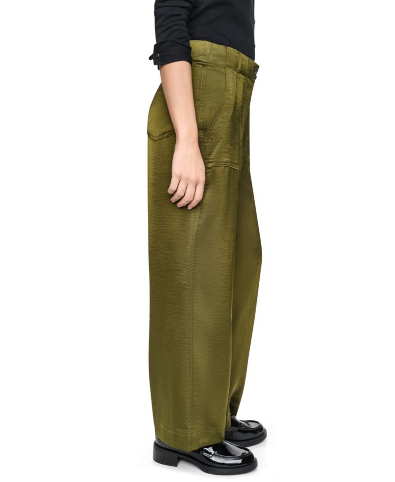 Women's Wide-Leg Double-Button Front Glazed Pants