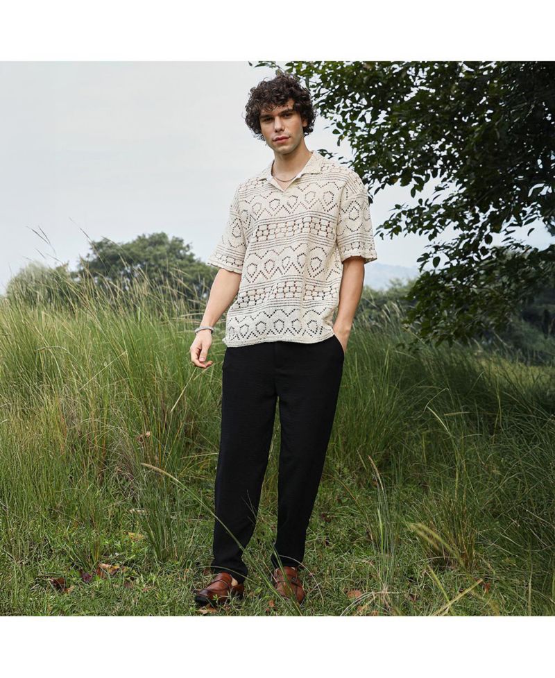 Men's Off-White Bohemian Oversized Polo T-Shirt