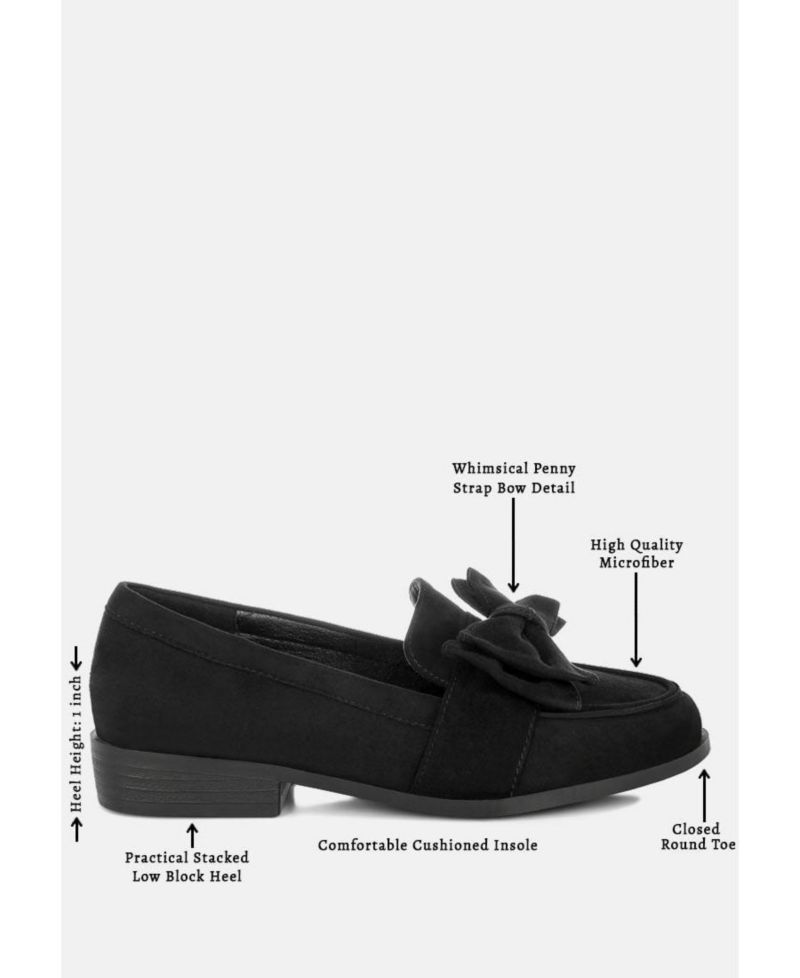Womens Havisham Bow Accent Heeled Loafers