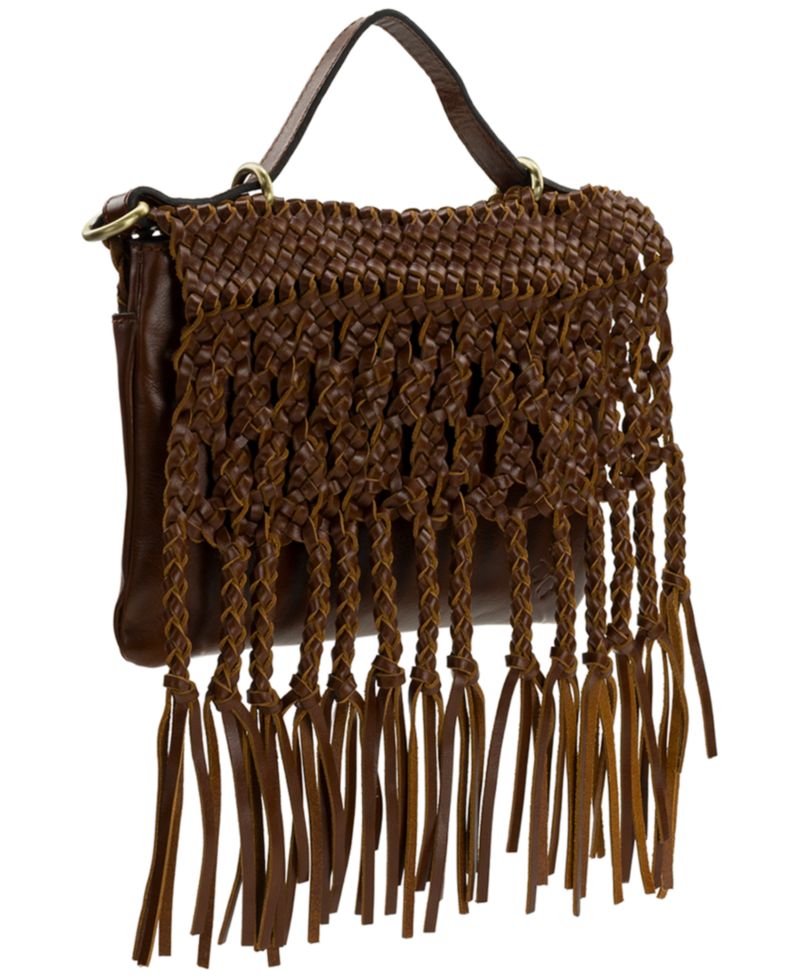 Marit Small Woven Leather Braided Crossbody Handbag