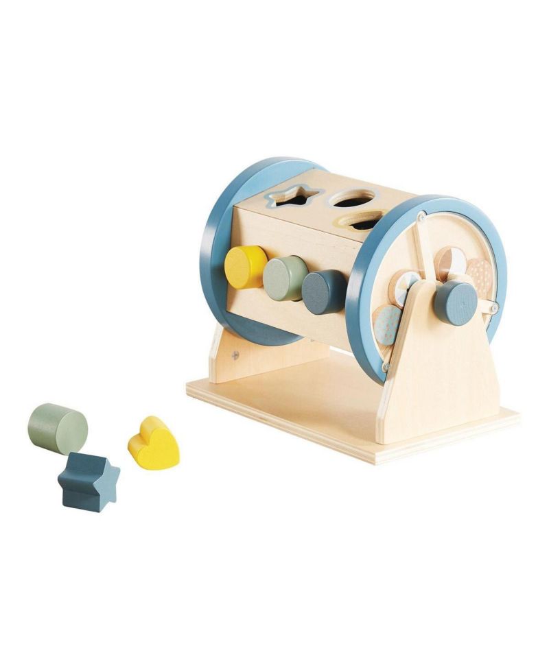 Baby Wooden Activity Roller Tummy-Time Shape Sorter Toy