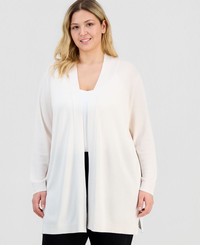 Plus Size Open-Front Cardigan Sweater