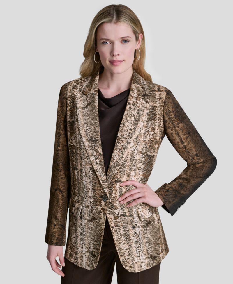 Women's Printed Long-Sleeve Blazer