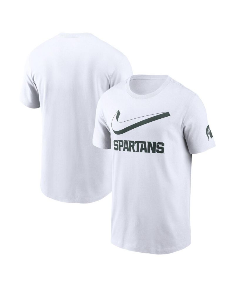 Men's White Michigan State Spartans Primetime 2-Hit Swoosh T-Shirt