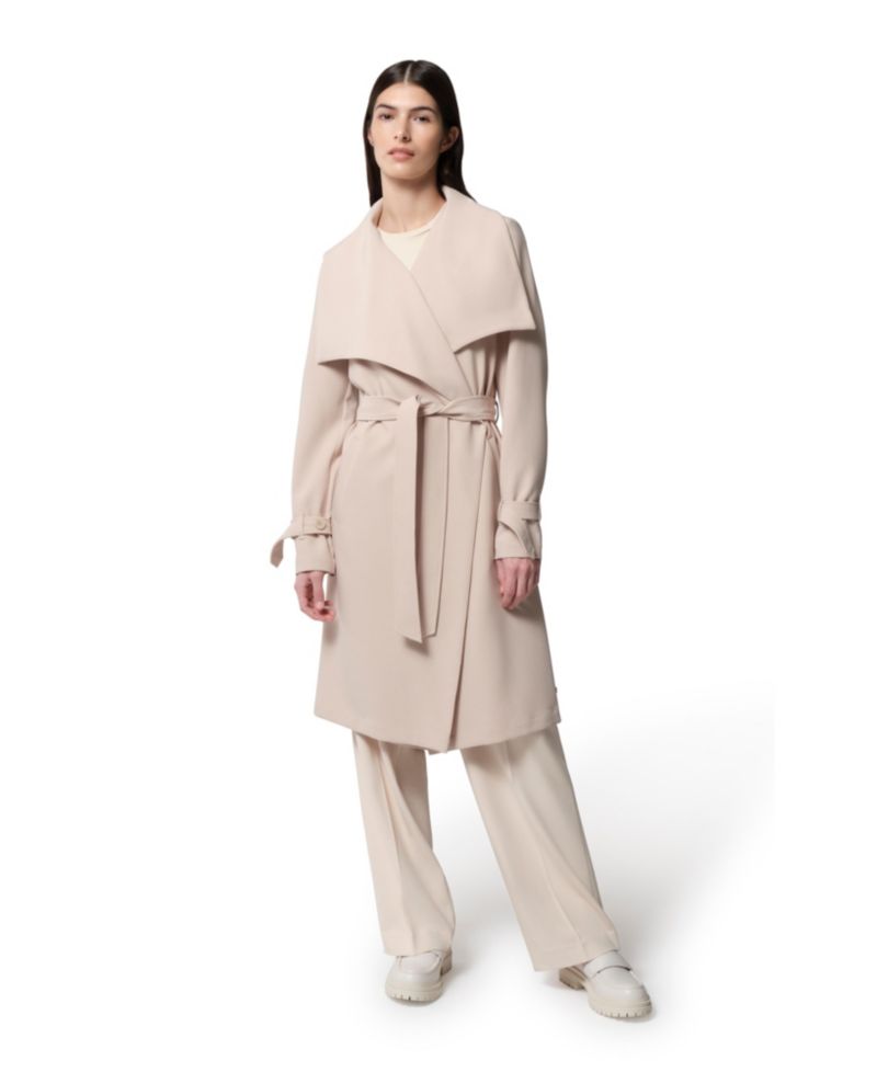 Womens OLIVIA Relaxed-Fit Belted Trench With Cascade Collar