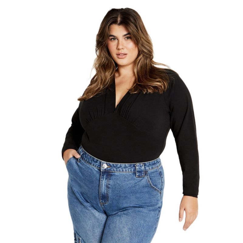 Plus Size Amelila Pleat Bodysuit