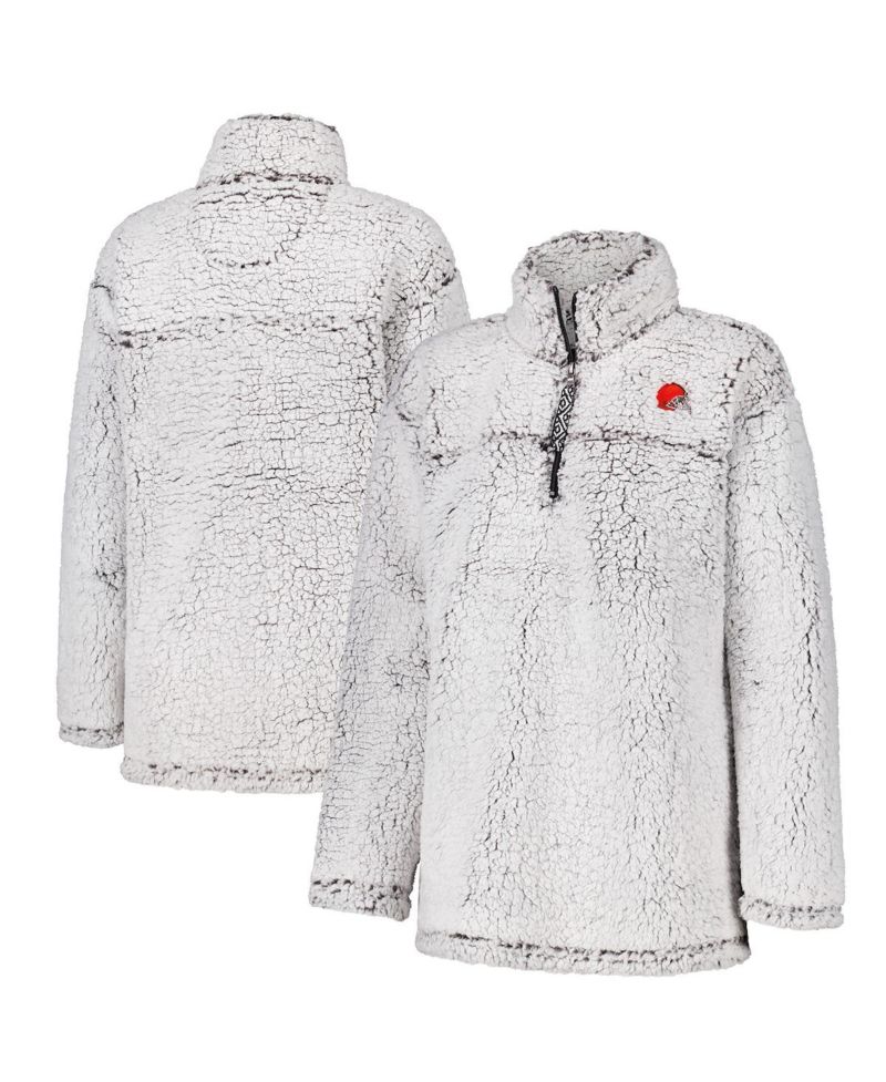 Women's Gray Cleveland Browns Sherpa Full-Zip Jacket