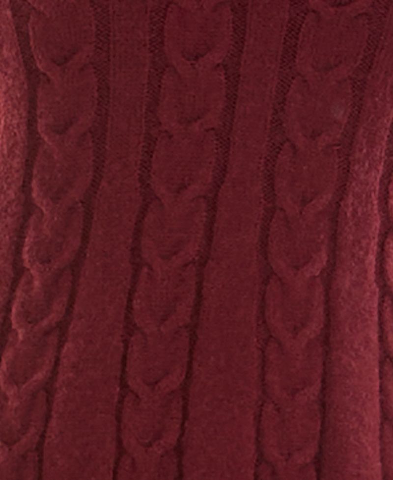 Juniors' Cable-Knit Long-Sleeve A-Line Mini Sweater Dress