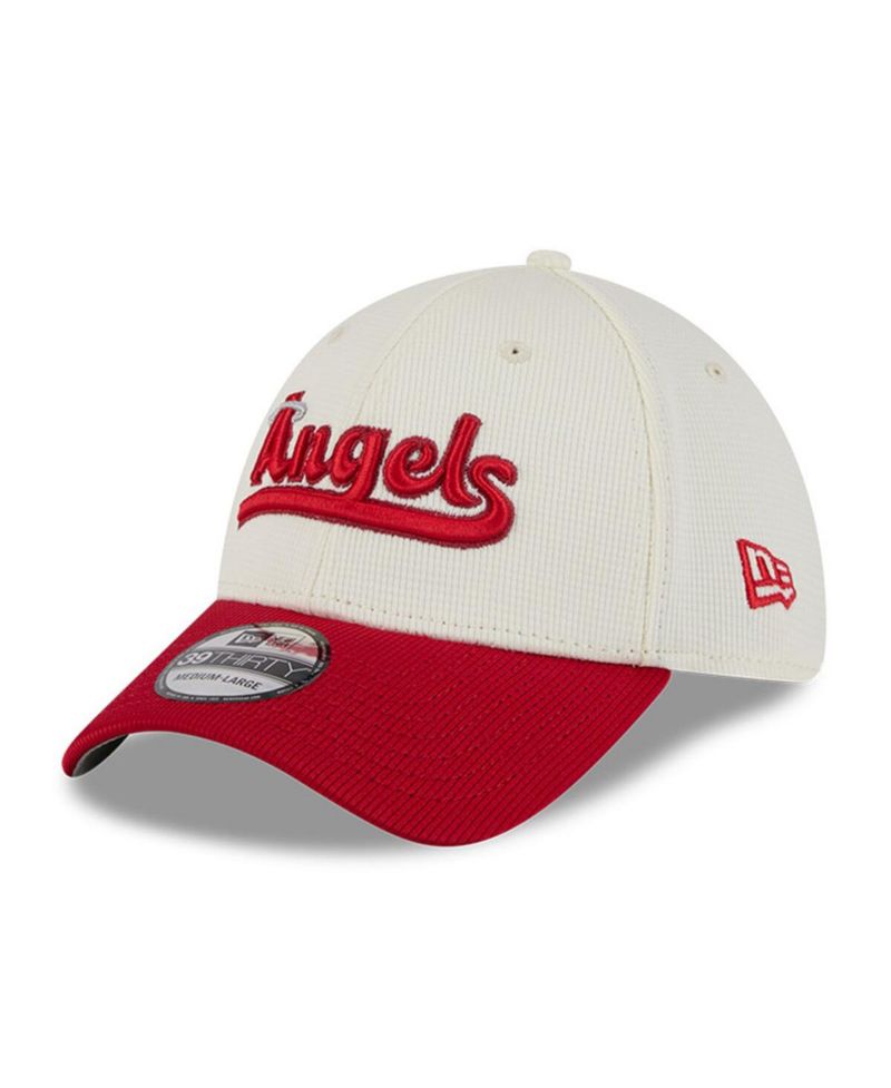 Men's Cream/Red Los Angeles Angels City Connect Batting Practice 39THIRTY Flex Hat