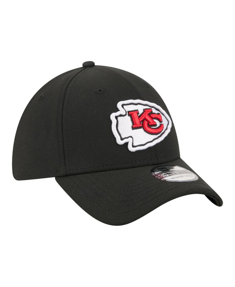 Men's Black Kansas City Chiefs Core Team 39THIRTY Flex Hat