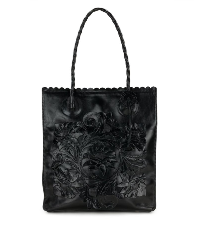 Cavo Mini Tooled Leather Applique Tote Handbag