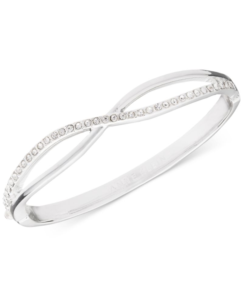 Crystal Crisscross Bangle Bracelet