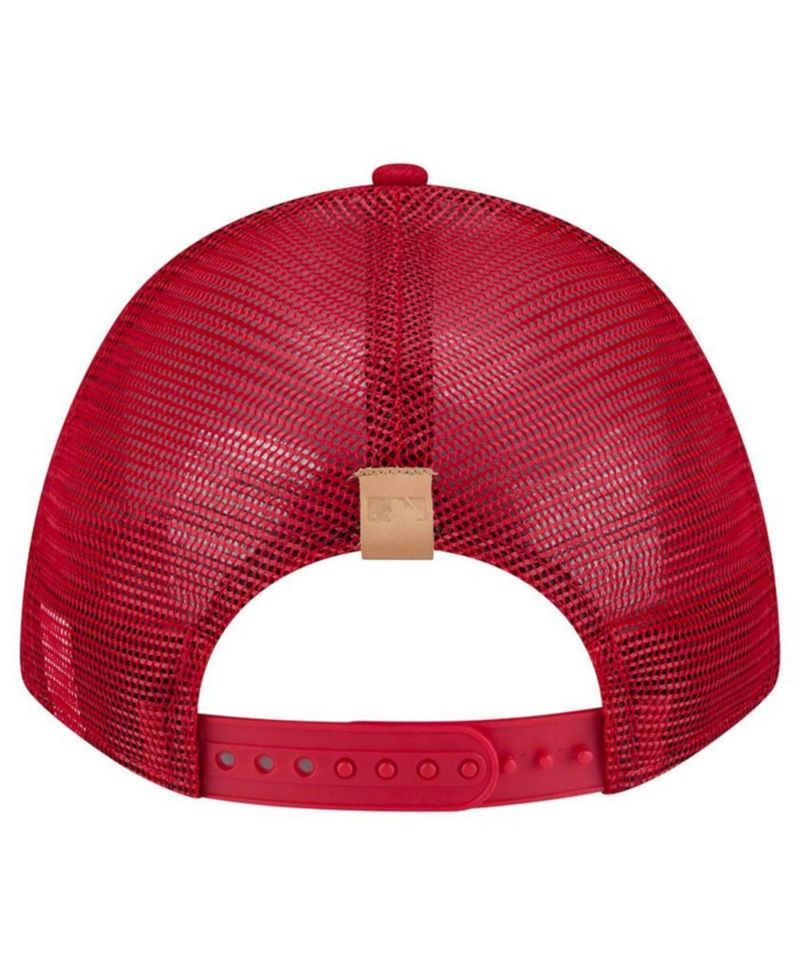 Men's Stone/Red St. Louis Cardinals Text A-Frame Trucker 9FORTY Hat